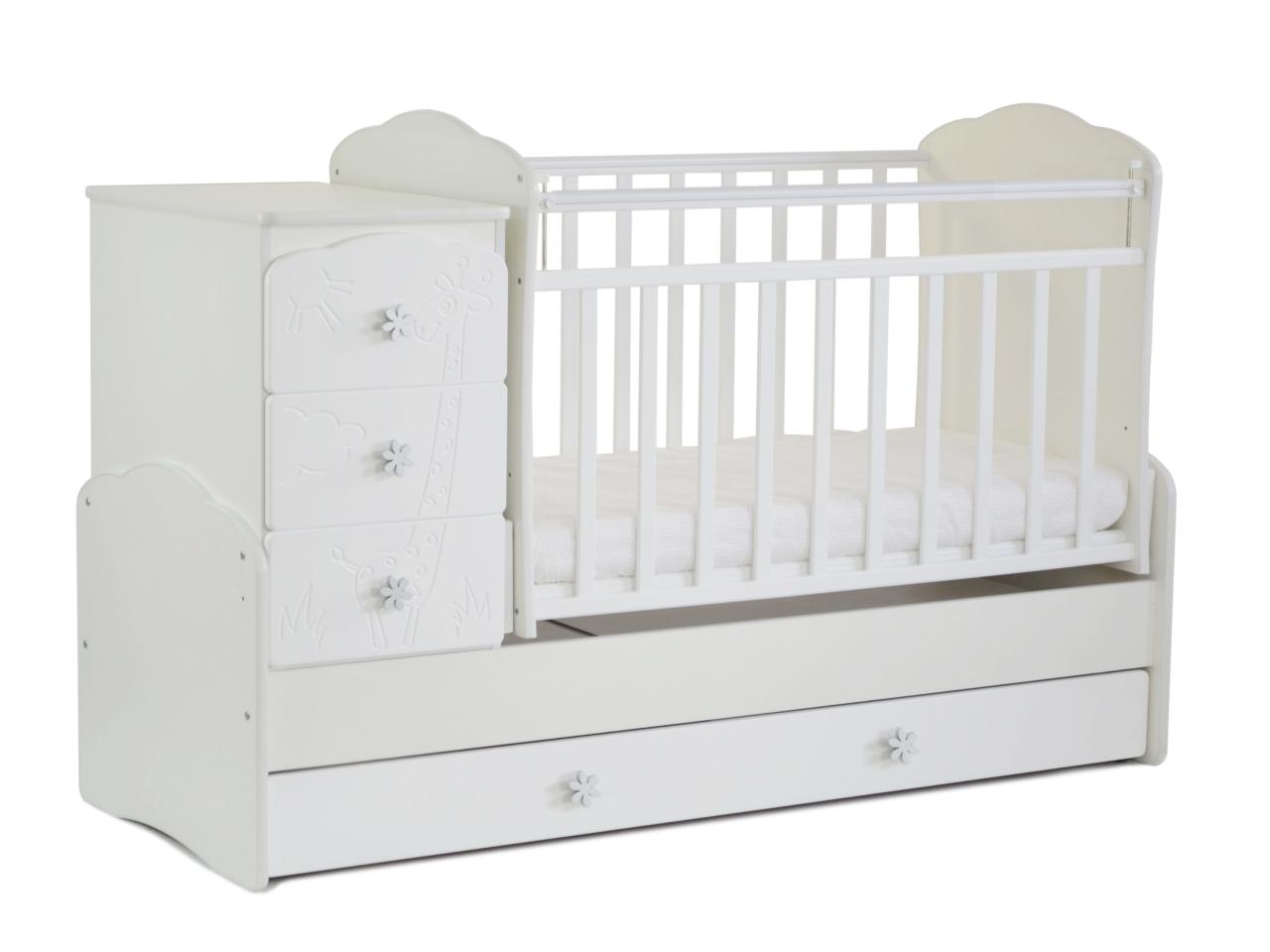 детские кровати с пеленальным столиком и ящиками для новорожденных